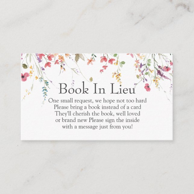 Carte D'accompagnement Baby shower fleur sauvage Réservé Insérez (Devant)