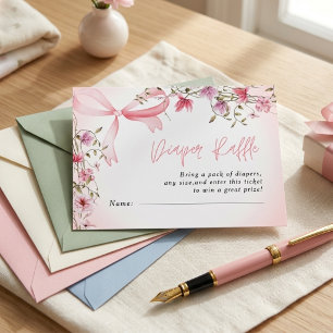 Carte D'accompagnement Baby-Shower Fleurie Bohème Bébé en Fleur