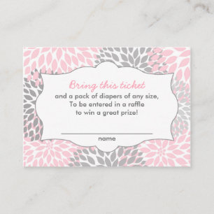 Carte D'accompagnement Baby shower Fleurs roses Tickets Reflets Reflets