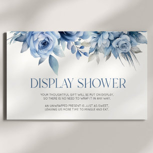 Carte D'accompagnement Baby shower Floral bleu avec douche