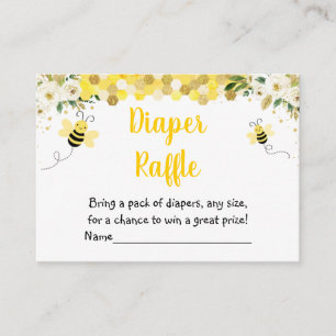 Carte D'accompagnement Baby shower floral d'abeille Raffle de couche de