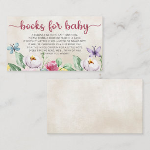 Carte D'accompagnement Baby shower Floral Papillons