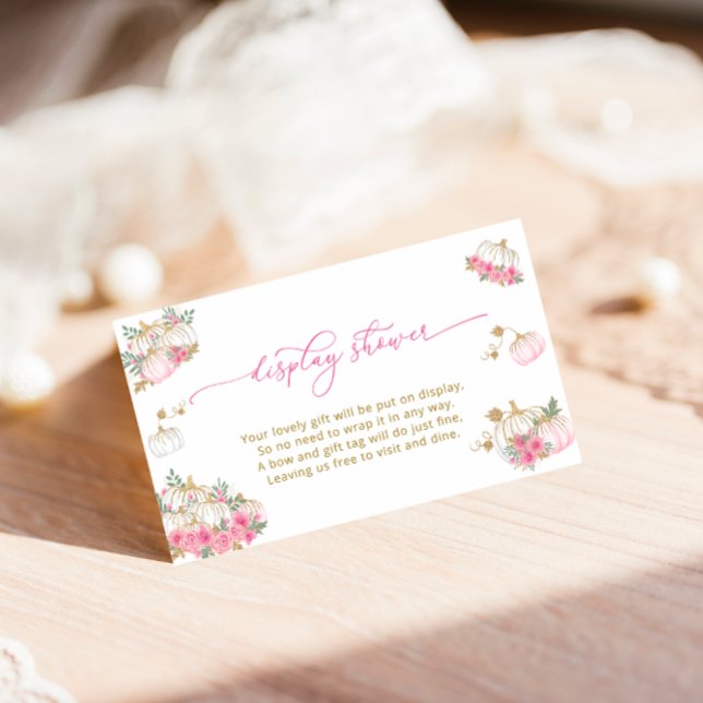 Carte D'accompagnement Baby shower Floral rose citrouille douche (Créateur téléchargé)