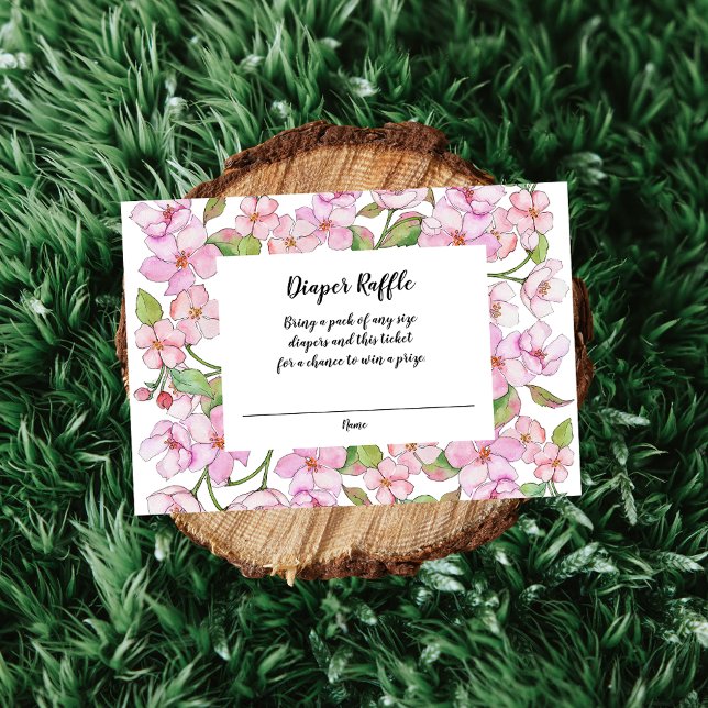 Carte D'accompagnement Baby shower floral rose de printemps Raffin (Créateur téléchargé)