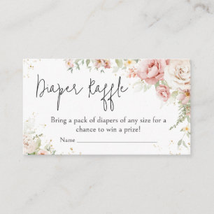 Carte D'accompagnement Baby shower floral rose poussiéreux Raffin