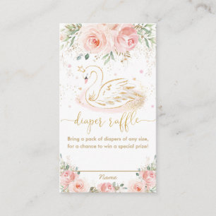 Carte D'accompagnement Baby shower floral rose rose brun brin de cygne