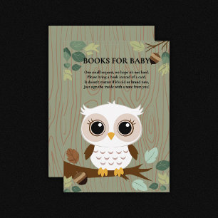 Carte D'accompagnement Baby shower forestier de la Chouette rustique