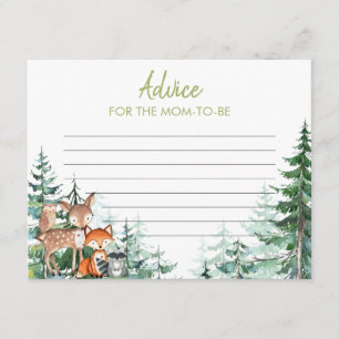 Carte D'accompagnement Baby shower forestier pour maman