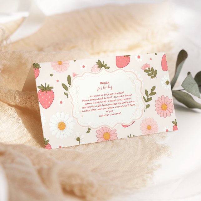 Carte D'accompagnement Baby shower fraise Berry Livres pour bébé (Créateur téléchargé)