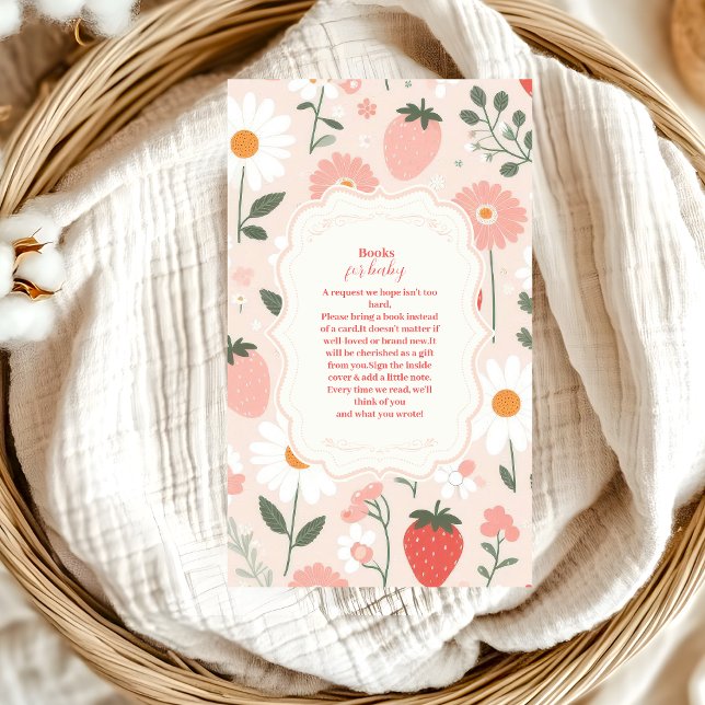 Carte D'accompagnement Baby shower fraise Berry Livres pour bébé (Créateur téléchargé)
