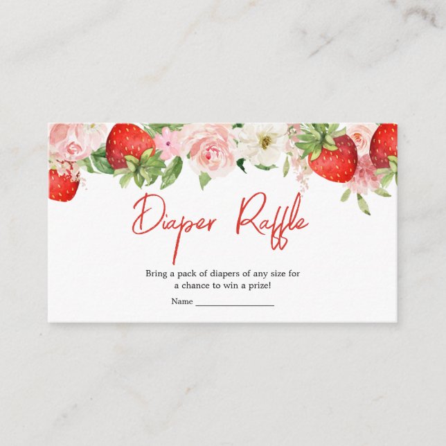 Carte D'accompagnement Baby shower fraise Raffin (Devant)