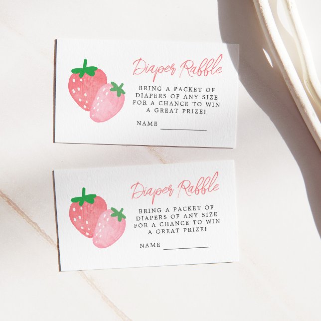 Carte D'accompagnement Baby shower fraise Raffin (Créateur téléchargé)