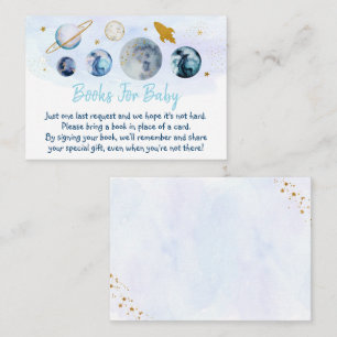 Carte D'accompagnement Baby shower Galaxy Blue Gold Demande de réservatio