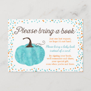 Carte D'accompagnement Baby shower Garçon Citrouille Aquarelle Apportez u