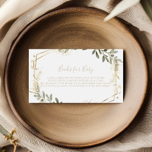 Carte D'accompagnement Baby shower géométrique Gold Green Demande de rése