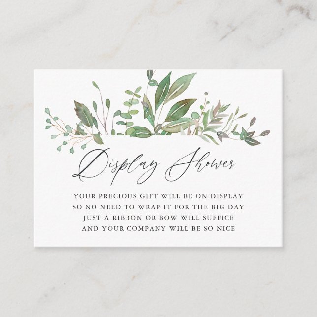 Carte D'accompagnement Baby shower géométrique verdoyant douche (Devant)