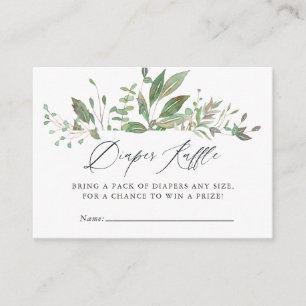 Carte D'accompagnement Baby shower géométrique verdoyant Raffle