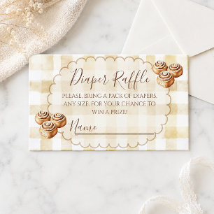 Carte D'accompagnement Baby Shower Gingham Beige « Bun in the Oven »