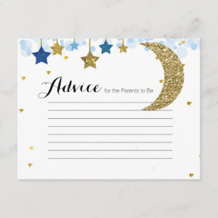Carte D'accompagnement Baby shower Gold parties scintillant bleu lune con