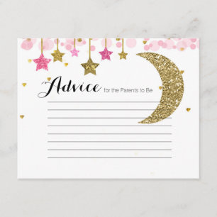 Carte D'accompagnement Baby shower Gold parties scintillant rose lune con