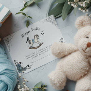 Carte D'accompagnement Baby-Shower Gothique Gris - Tirage au Sort des Cou