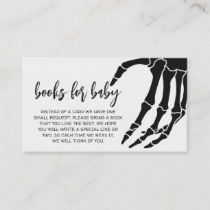 Carte D'accompagnement Baby shower gothique noir Livres pour bébé