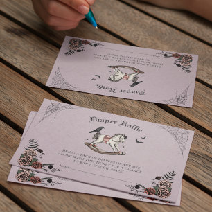 Carte D'accompagnement Baby-Shower gothique Tirage au sort des couches Vi