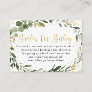 Carte D'accompagnement Baby shower Green Gold Eucalyptus Demande de réser