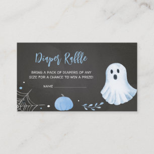 Carte D'accompagnement Baby shower Halloween Fantôme Bleu Raffin de couch