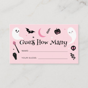 Carte D'accompagnement Baby shower Halloween rose Devinez Combien De Jeu