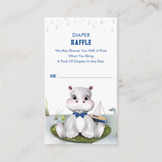 Carte D'accompagnement Baby shower hippo (Devant)