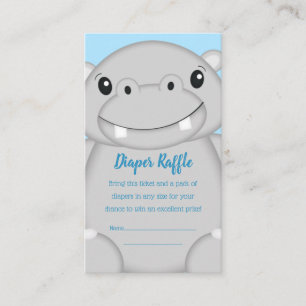 Carte D'accompagnement Baby shower Hippo bleu