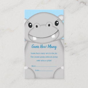 Carte D'accompagnement Baby shower Hippo bleu
