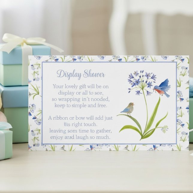 Carte D'accompagnement Baby Shower Lily with Bluebird Display Shower (Créateur téléchargé)