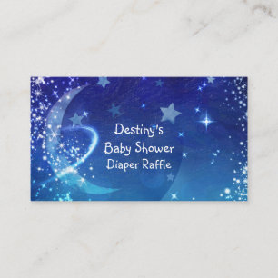 Carte D'accompagnement Baby Shower Lune Céleste Étincelante TIRAGE AU SOR