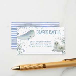 Carte D'accompagnement Baby shower marin et océanique tombole de couche m