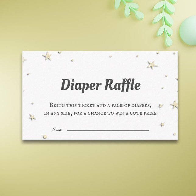 Carte D'accompagnement Baby shower mini-Cute Stars Diaper Raffle (Créateur téléchargé)