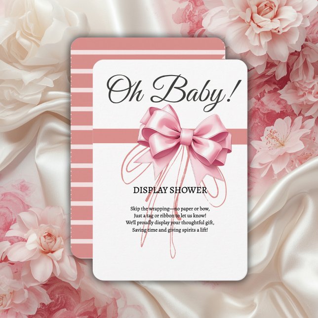Carte D'accompagnement Baby shower minimaliste de cabot rose (Créateur téléchargé)