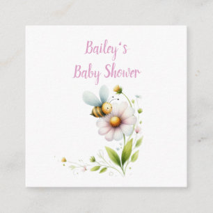 Carte D'accompagnement Baby-Shower Minimaliste et Fantaisiste Abeille 