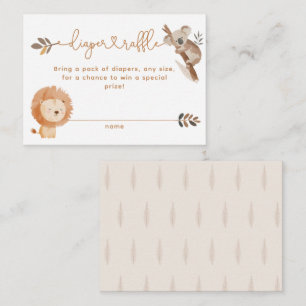 Carte D'accompagnement Baby Shower Minimaliste Moderne Neutre Animaux de 