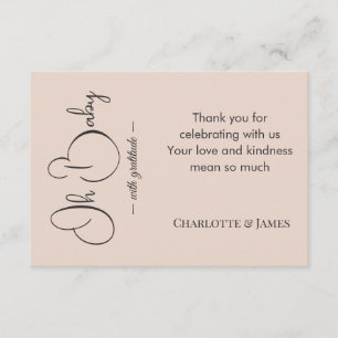 Carte D'accompagnement Baby-Shower Minimaliste Moderne Rose Poudre