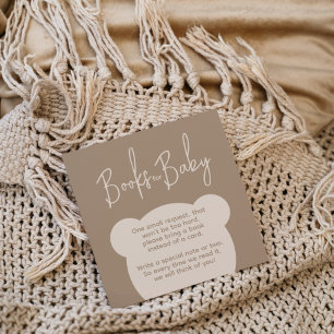 Carte D'accompagnement Baby shower minimaliste simple à l'ours Demande de