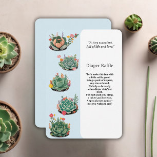 Carte D'accompagnement Baby shower moderne de cactus succulents