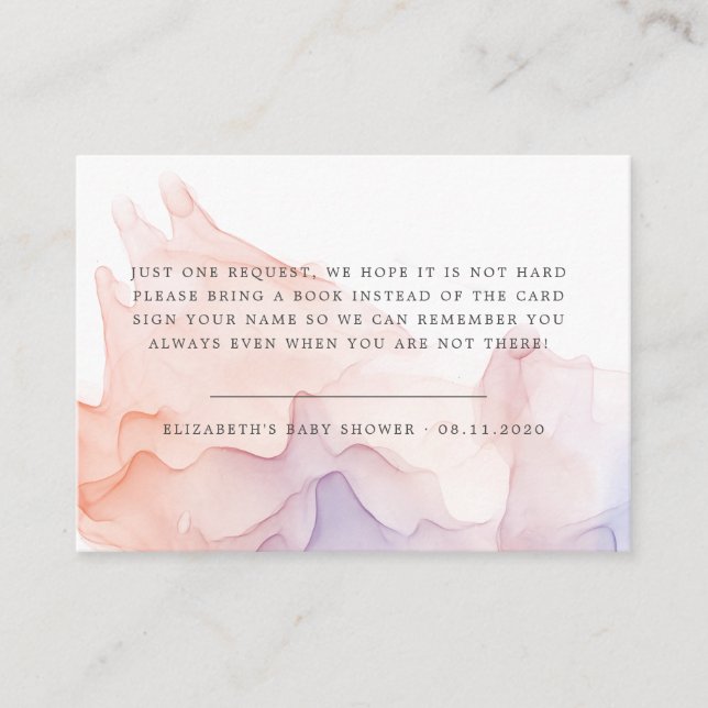 Carte D'accompagnement baby shower moderne en soie transparente (Devant)