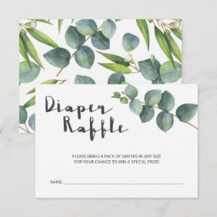 Carte D'accompagnement Baby shower moderne Eucalyptus Déchets Raffin