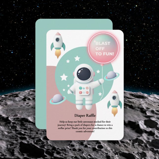 Carte D'accompagnement Baby shower moderne Pastel Space Explorer (Créateur téléchargé)
