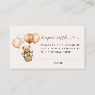 Carte D'accompagnement Baby shower moderne Teddy Bear Raffin de couche