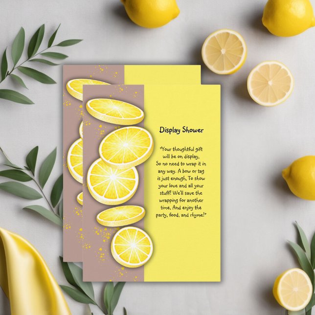 Carte D'accompagnement Baby Shower Moderne Tranches de Citron Mignonnes e (Créateur téléchargé)