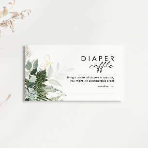 Carte D'accompagnement Baby shower moderne verdoyant et doré de la couche