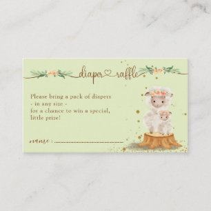 Carte D'accompagnement Baby shower Mouton Verte Mère Déchets Raffin